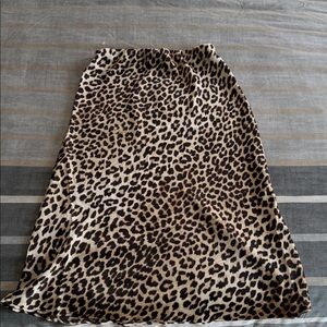 H&M Leopard Print Midi Skirt